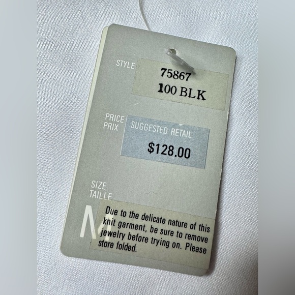 ESPRIT‎ NWT Vintage Angora Rabbit Fur Black Back V-neck Sweater 80s Medium - Picture 7 of 10